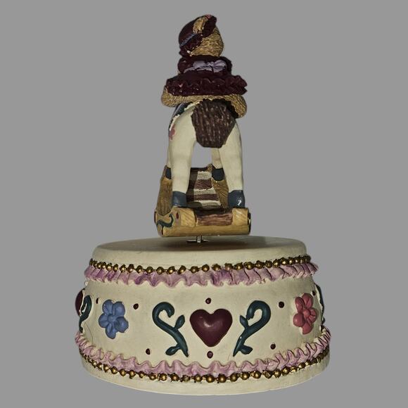 Vintage Teddy Bear on Rocking Horse Music Box – Hearts & Flowers – Tested - Picture 2 of 8